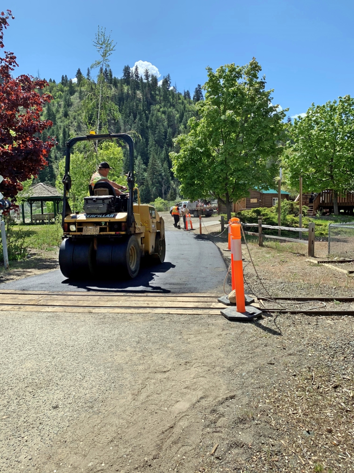 Dawson Construction donating their time paving at the BC Wildlife Park in Kamloops, British Columbia.